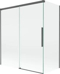 Mexen Rox, kétszárnyú tolóajtós kádparaván 140 + 70 x 150 cm, 8 mm-es átlátszó üveg, szálcsiszolt grafit profil, 8C9-140-070-66-00 (8C9-140-070-66-00)