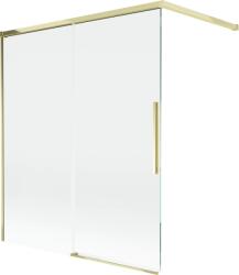 Mexen Rox, kétszárnyú tolóajtós kádparaván 140 x 150 cm, 8 mm-es átlátszó üveg, aranyfényű profil, 8C9-140-003-50-00 (8C9-140-003-50-00)
