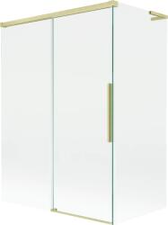 Mexen Rox, L tolóajtós, kétszárnyú kádparaván 120 + 70 x 150 cm, 8 mm-es átlátszó üveg, matt arany profil, 8C9L-120-070-55-00 (8C9L-120-070-55-00)