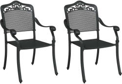 vidaXL Kerti Szék 2 db Fekete 55x55x92, 5 cm Alumínium