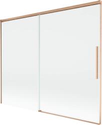 Mexen Rox, kétszárnyú tolóajtós kádparaván 190 x 150 cm, 8 mm-es átlátszó üveg, matt réz profil, 8C9-190-001-65-00 (8C9-190-001-65-00)