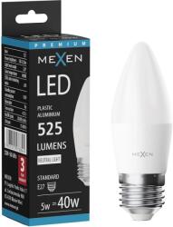 Mexen Nova, LED izzó E27, C37, 5W, Meleg - 3000K, 525 lm - L102-E27-0530-01 (L102-E27-0540-01)
