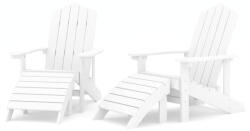 vidaXL 2 db Fehér Hdpe Kerti Adirondack Szék Lábtartóval
