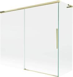 Mexen Rox, L tolóajtós, kétszárnyú kádparaván 180 + 80 x 150 cm, 8 mm-es átlátszó üveg, aranyfényű profil, 8C9L-180-080-50-00 (8C9L-180-080-50-00)