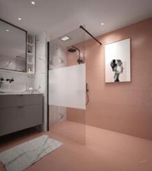 Erga Paris, Beépíthető zuhanyfal 120x200 cm, 8 mm-es átlátszó/matt üveg, fekete profil, ERG-V02-PARIS-120x200-MF-BK (ERG-V02-PARIS-120X200-MF-BK)