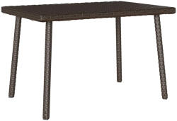 vidaXL Téglalap Barna Polyrattan Kerti Dohányzóasztal 60x40x37cm