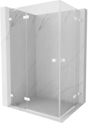 Mexen Lunar Duo, csuklós zuhany 120 x 95 cm, 8 mm átlátszó üveg, fehér profil, 834-120L-095P-20-00 (834-120L-095P-20-00)