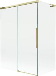 Mexen Rox, L tolóajtós, kétszárnyú kádparaván 120 + 70 x 150 cm, 8 mm-es átlátszó üveg, aranyfényű profil, 8C9L-120-070-50-00 (8C9L-120-070-50-00)