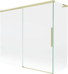 Mexen Rox, L tolóajtós, kétszárnyú kádparaván 170 + 75 x 150 cm, 8 mm-es átlátszó üveg, matt arany profil, 8C9L-170-075-55-00 (8C9L-170-075-55-00)