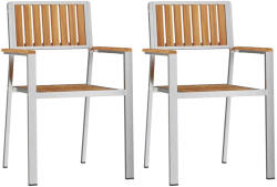 vidaXL Kerti Szék 2 db Barna 56x54, 5x87 cm Tömör Teakfa