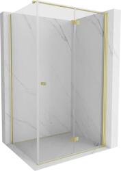 Mexen Mist-F T, 1 szárnyú, jobb oldali összecsukható zuhanykabin 110 x 70 cm, átlátszó üveg, matt arany profil, 8A6T-110-070-55-00-P (8A6T-110-070-55-00-P)