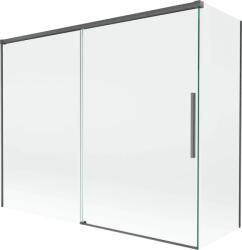 Mexen Rox, kétszárnyú tolóajtós kádparaván 190 + 90 x 150 cm, 8 mm-es átlátszó üveg, szálcsiszolt grafit profil, 8C9-190-090-66-00 (8C9-190-090-66-00)