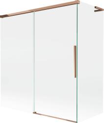Mexen Rox, L kétszárnyú tolóajtós kádparaván 150 + 70 x 150 cm, 8 mm-es átlátszó üveg, rozéarany profil, 8C9L-150-070-60-00 (8C9L-150-070-60-00)