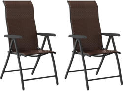 vidaXL 2 db Barna Polyrattan Összecsukható Kerti Szék