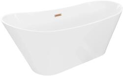 Mexen Dora, szabadon álló kád 150 x 75 cm, fehér, rézmatt túlfolyó, 52071507500-65 (52071507500-65)