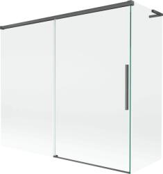 Mexen Rox, L tolóajtós, kétszárnyú kádparaván 180 + 90 x 150 cm, 8 mm-es átlátszó üveg, szálcsiszolt grafit profil, 8C9L-180-090-66-00 (8C9L-180-090-66-00)