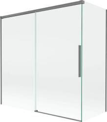 Mexen Rox, kétszárnyú tolóajtós kádparaván 160 + 70 x 150 cm, 8 mm-es átlátszó üveg, grafit profil, 8C9-160-070-95-00 (8C9-160-070-95-00)