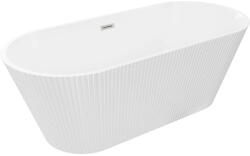 Mexen Yara, szabadon álló, hornyolt kád 170 x 75 cm, fényes fehér, acél túlfolyóval, 52861707500-97 (52861707500-97)