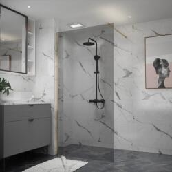 Erga Paris, Beépíthető zuhanykabin 50x200 cm, 8 mm-es szürke üveg, arany fényes profil, ERG-V02-PARIS-050x200-GR-GD (ERG-V02-PARIS-050X200-GR-GD)