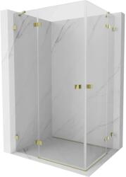 Mexen Lunar Duo, csuklós zuhany 120 x 70 cm, 8 mm átlátszó üveg, arany profil, 834-120L-070P-50-00 (834-120L-070P-50-00)