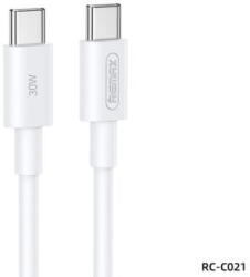 REMAX Cablu de date cu incarcare rapida REMAX RC-C021, USB-C la USB-C, 2 metri, 30W, alb (RCC021CC) - vexio