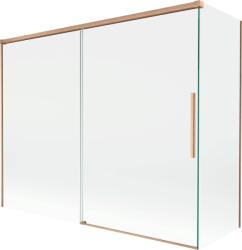 Mexen Rox, kétszárnyú tolóajtós kádparaván 190 + 90 x 150 cm, 8 mm-es átlátszó üveg, matt réz profil, 8C9-190-090-65-00 (8C9-190-090-65-00)