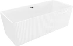 Mexen Nila, szabadon álló, hornyolt kád 170 x 75 cm, fényes fehér, grafit túlfolyóval, 52841708000-95 (52841708000-95)