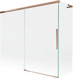 Mexen Rox, L tolóajtós, kétszárnyú kádparaván 180 + 80 x 150 cm, 8 mm-es átlátszó üveg, rozéarany profil, 8C9L-180-080-60-00 (8C9L-180-080-60-00)