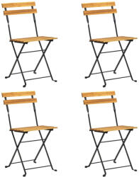 vidaXL 4 db Összecsukható Tömör Akácfa Bisztrószék