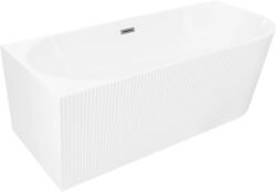 Mexen Silo, sarok szabadon álló, hornyolt kád, bal oldali, 170 x 80 cm, fényes fehér, grafit túlfolyóval, 52891708000L-95 (52891708000L-95)