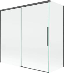 Mexen Rox, kétszárnyú tolóajtós kádparaván 160 + 75 x 150 cm, 8 mm-es átlátszó üveg, szálcsiszolt grafit profil, 8C9-160-075-66-00 (8C9-160-075-66-00)