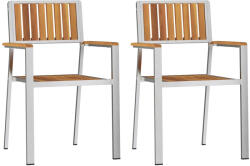 vidaXL Kerti Szék 2 db Barna 56x54, 5x87 cm Tömör Akácfa