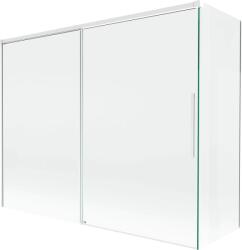 Mexen Rox, kétszárnyú tolóajtós kádparaván 190 + 80 x 150 cm, 8 mm-es átlátszó üveg, fehér profil, 8C9-190-080-20-00 (8C9-190-080-20-00)