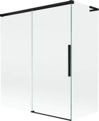 Mexen Rox, L tolóajtós, kétszárnyú kádparaván 140 + 70 x 150 cm, 8 mm-es átlátszó üveg, matt fekete profil, 8C9L-140-070-70-00 (8C9L-140-070-70-00)