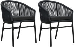 vidaXL 2 db Fekete Pe Rattan Kerti Szék