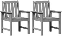 vidaXL Kerti Étkezőszékek 2 db Világosszürke Hdpe