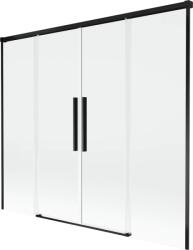 Mexen Rox, kétszárnyú tolóajtós kádparaván 180 x 150 cm, 8 mm-es átlátszó üveg, matt fekete profil, 8C9-180-002-70-00 (8C9-180-002-70-00)