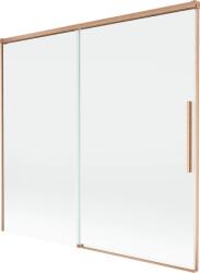 Mexen Rox, kétszárnyú tolóajtós kádparaván 170 x 150 cm, 8 mm-es átlátszó üveg, matt réz profil, 8C9-170-001-65-00 (8C9-170-001-65-00)