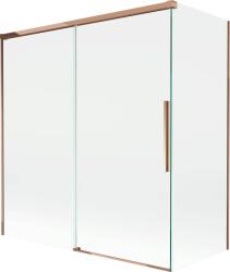 Mexen Rox, kétszárnyú tolóajtós kádparaván 150 + 70 x 150 cm, 8 mm-es átlátszó üveg, rozéarany profil, 8C9-150-070-60-00 (8C9-150-070-60-00)
