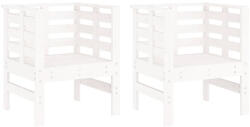 vidaXL 2 db Fehér Tömör Fenyőfa Kerti Szék 61, 5x53x71 cm