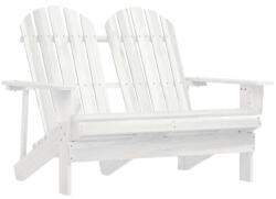 vidaXL Kétszemélyes Tömör Fehér Fenyőfa Kerti Adirondack Szék