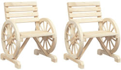 vidaXL 2 db Tömör Fenyőfa Kerti Szék 58x58x78, 5 cm