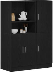 vidaXL 2 Részes Fekete Szerelt Fa Konyhai Szekrénygarnitúrák