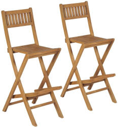 vidaXL 2 db Összecsukható Tömör Tíkfa Kültéri Bárszék