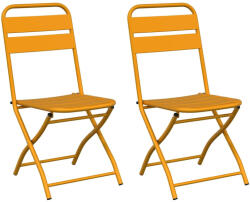 vidaXL Kerti Hajtható Szék 2 db Mustár 42x52x82Cm Porszórt Acél