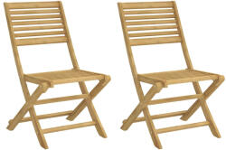vidaXL 2 db Összecsukható Tömör Akácfa Kerti Szék 48, 5X61, 5X87 cm
