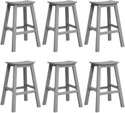 vidaXL Bárszékek 9 db Világosszürke Hdpe