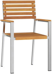 vidaXL Összeépíthető Kerti Székek 2 db Tömör Akácfa És Acél