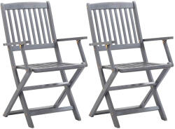 vidaXL 2 db Összecsukható Tömör Akácfa Kültéri Szék
