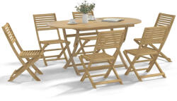 vidaXL 6 db Összecsukható Tömör Akácfa Kerti Szék 48, 5X61, 5X87 cm